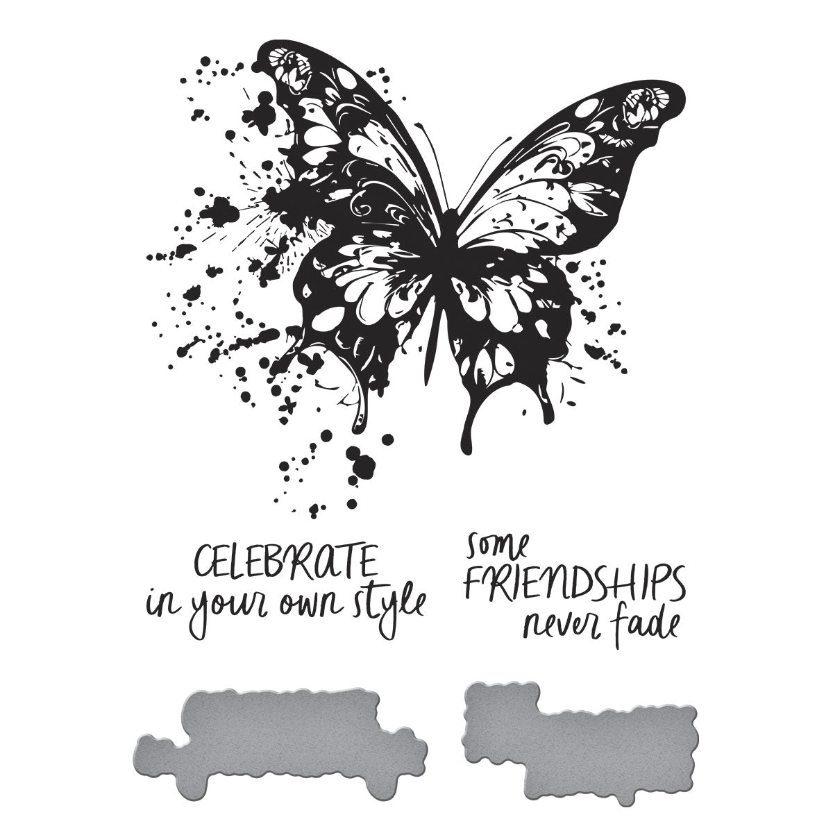 Spellbinders Beautifully Imperfect Butterfly Splatter BetterPress Plate & Die