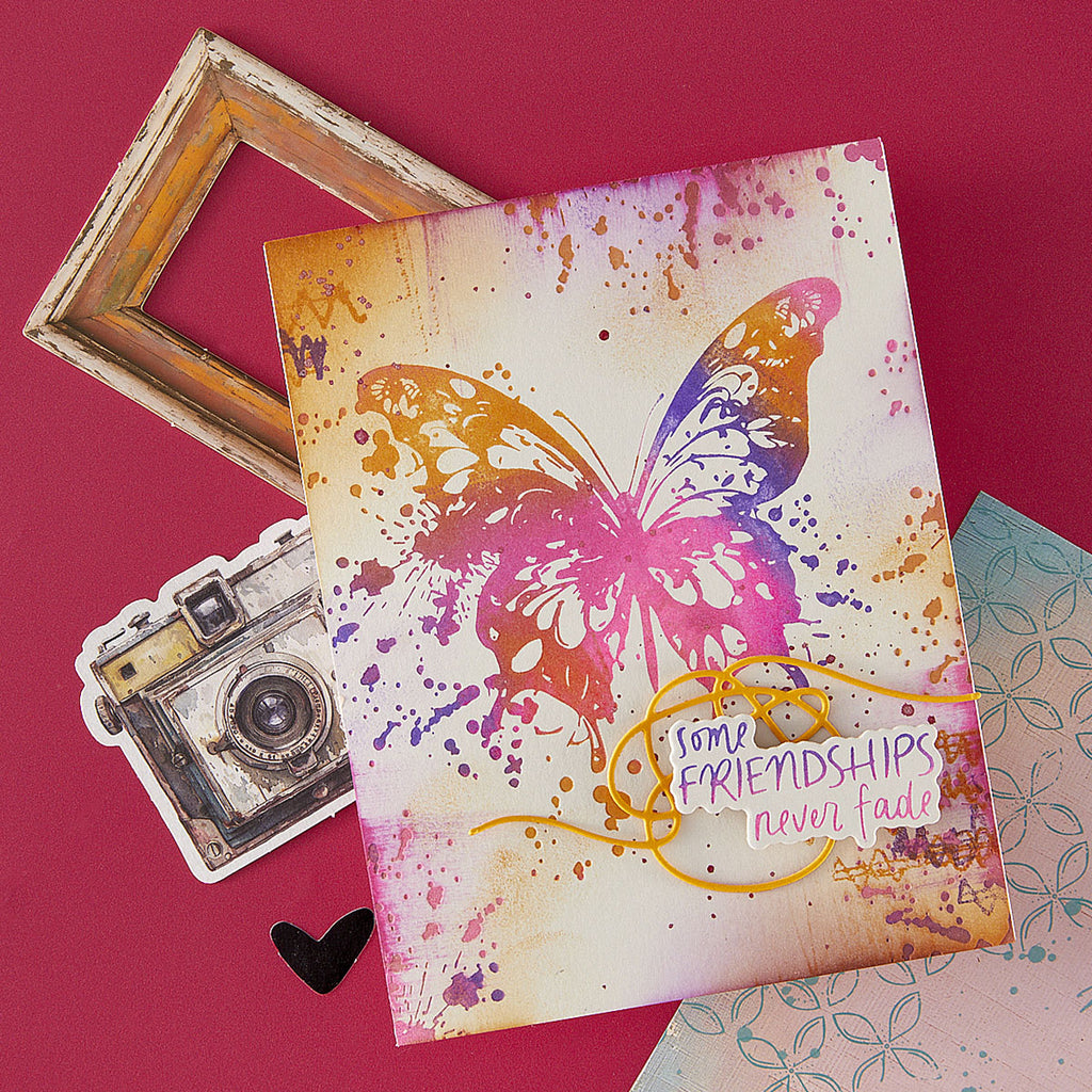 Spellbinders Beautifully Imperfect Butterfly Splatter BetterPress Plate & Die