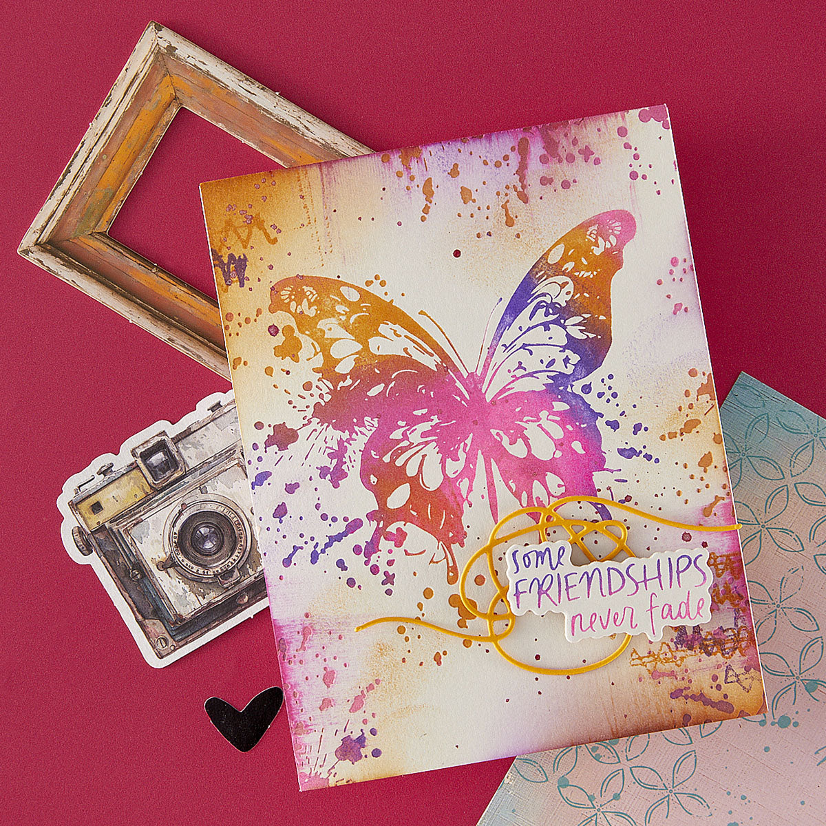 Spellbinders Beautifully Imperfect Butterfly Splatter BetterPress Plate & Die
