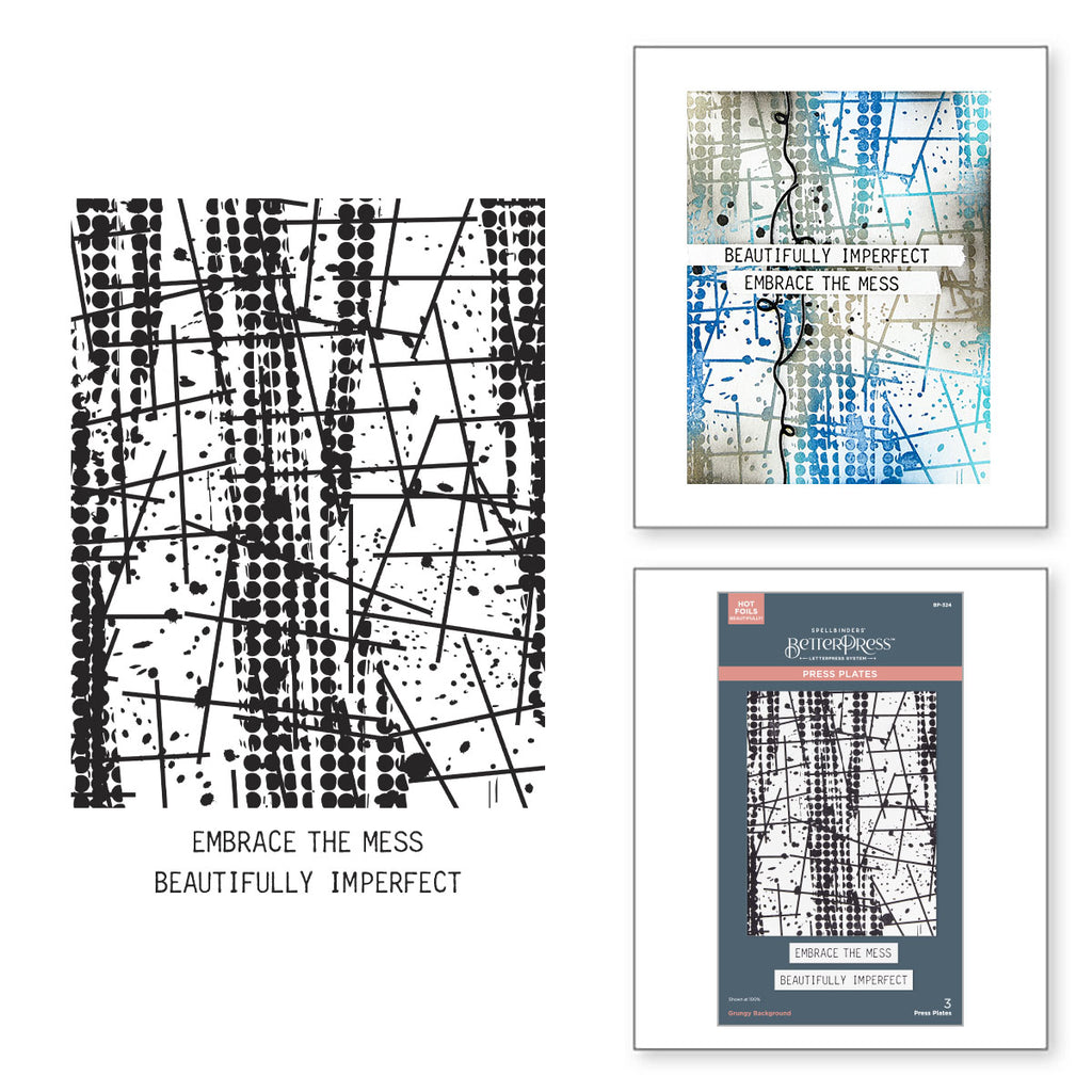Spellbinders Beautifully Imperfect Grungy Background Press Plates