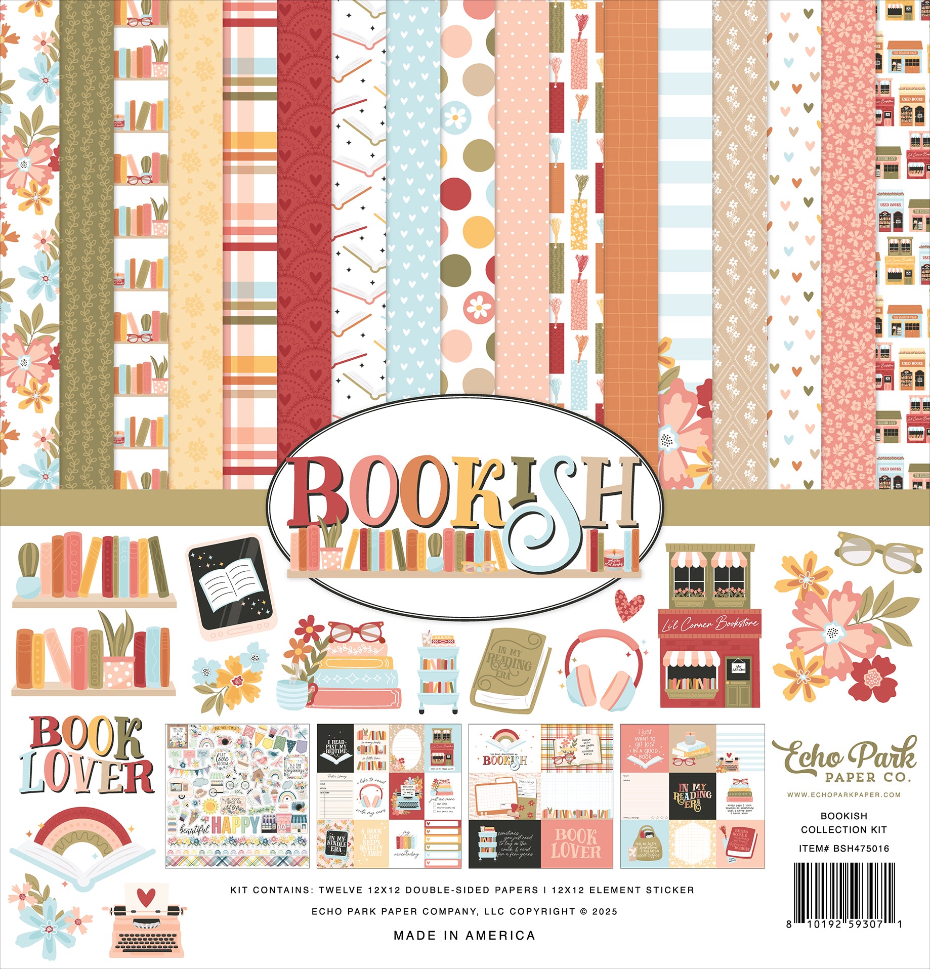Echo Park Bookish Collection Kit 12"X12"