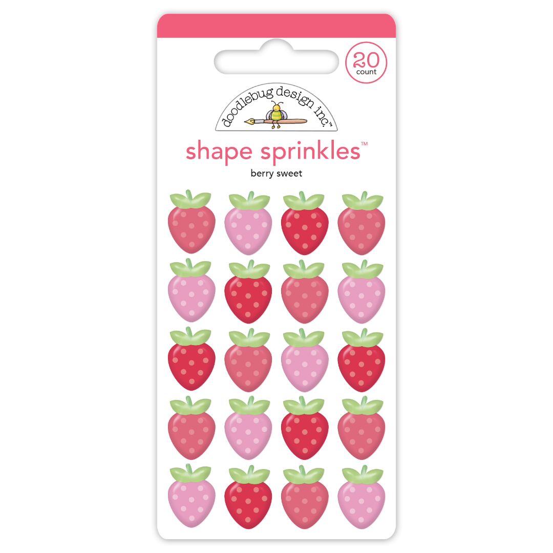 Doodlebug Berry Sweet Sprinkles Enamel Shapes