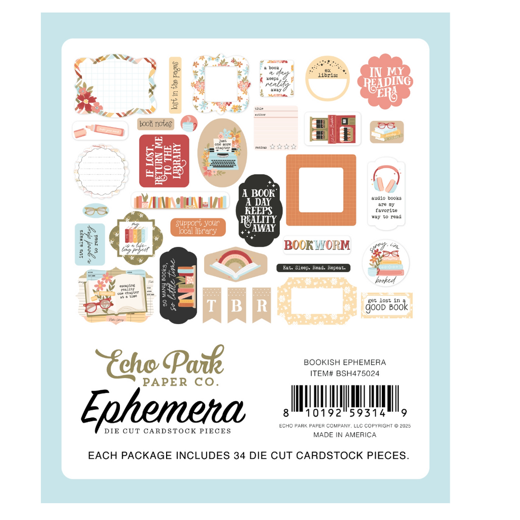 Echo Park Bookish Ephemera-Icons