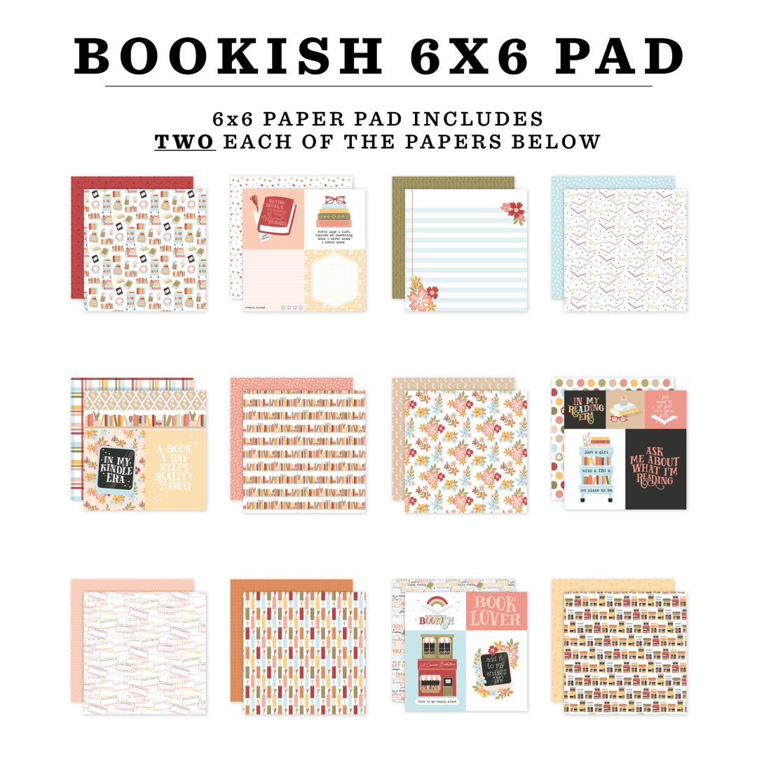 Echo Park Bookish Double-Sided Paper Pad 6"X6"