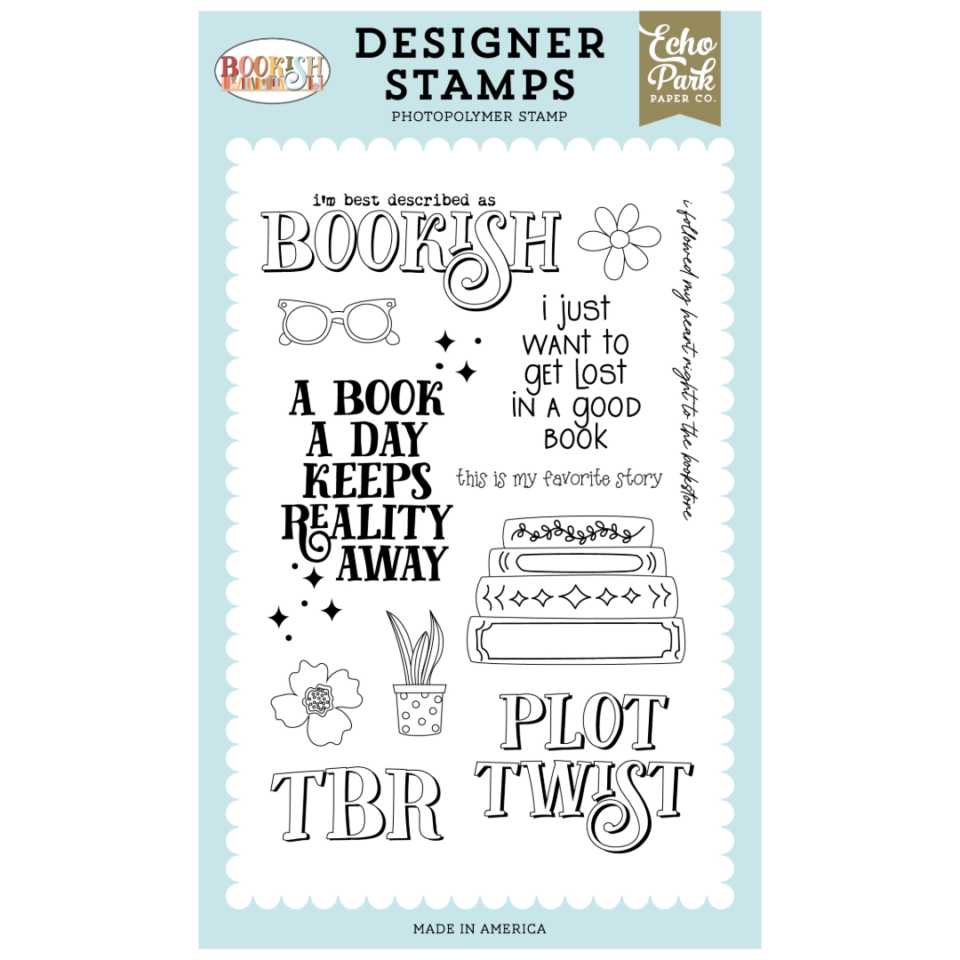 Echo Park Bookish Stamp Set-TBR