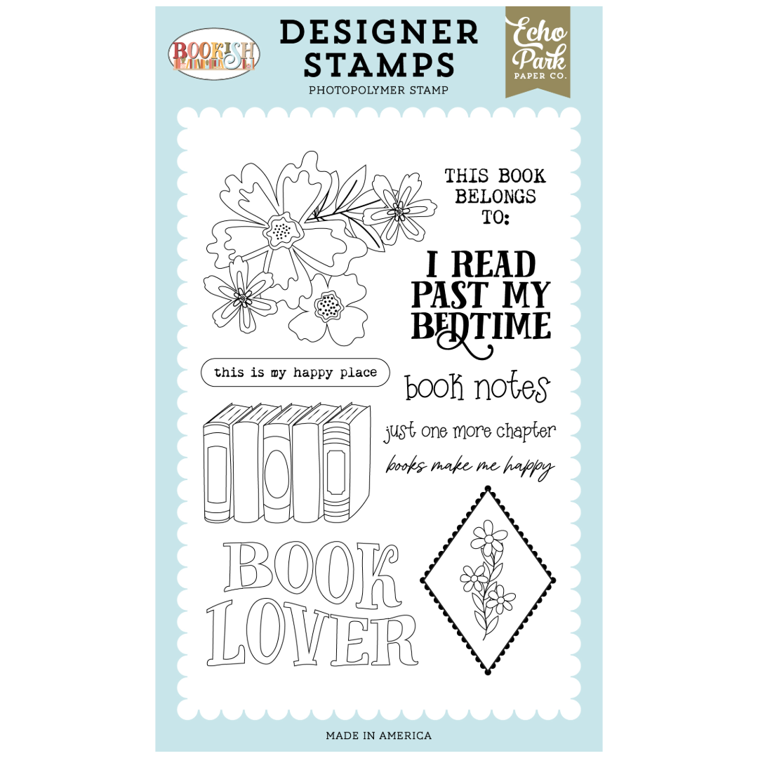 Echo Park Bookish Stamp Set-Just One More Chapter
