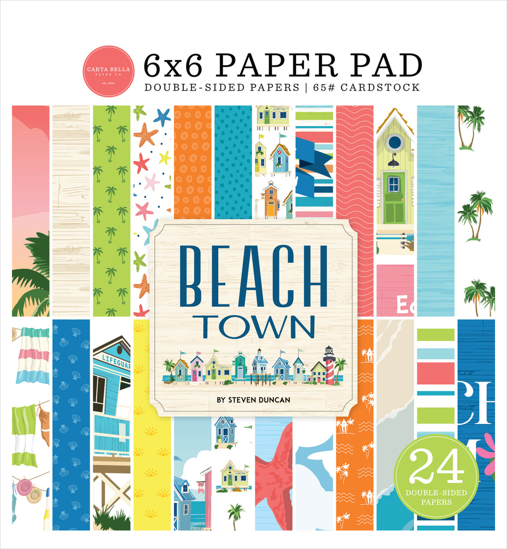 Carta Bella Beach Town Double-Sided Paper Pad 6"X6"