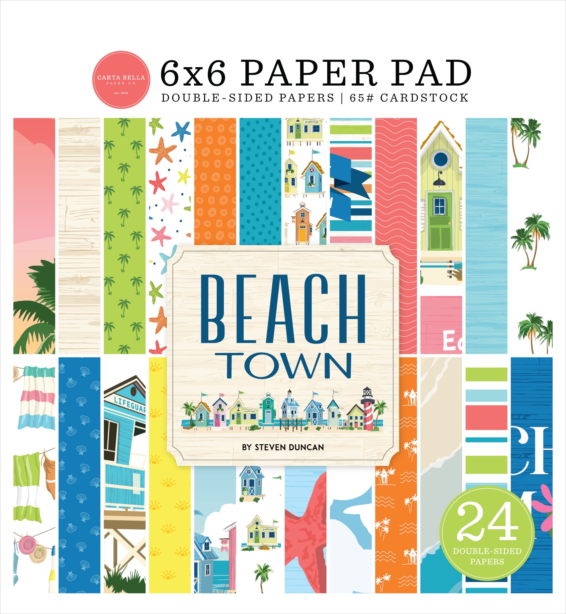 Carta Bella Beach Town Double-Sided Paper Pad 6"X6"