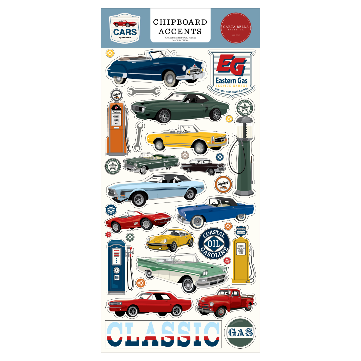 Cars - 6x13 Chipboard Accents