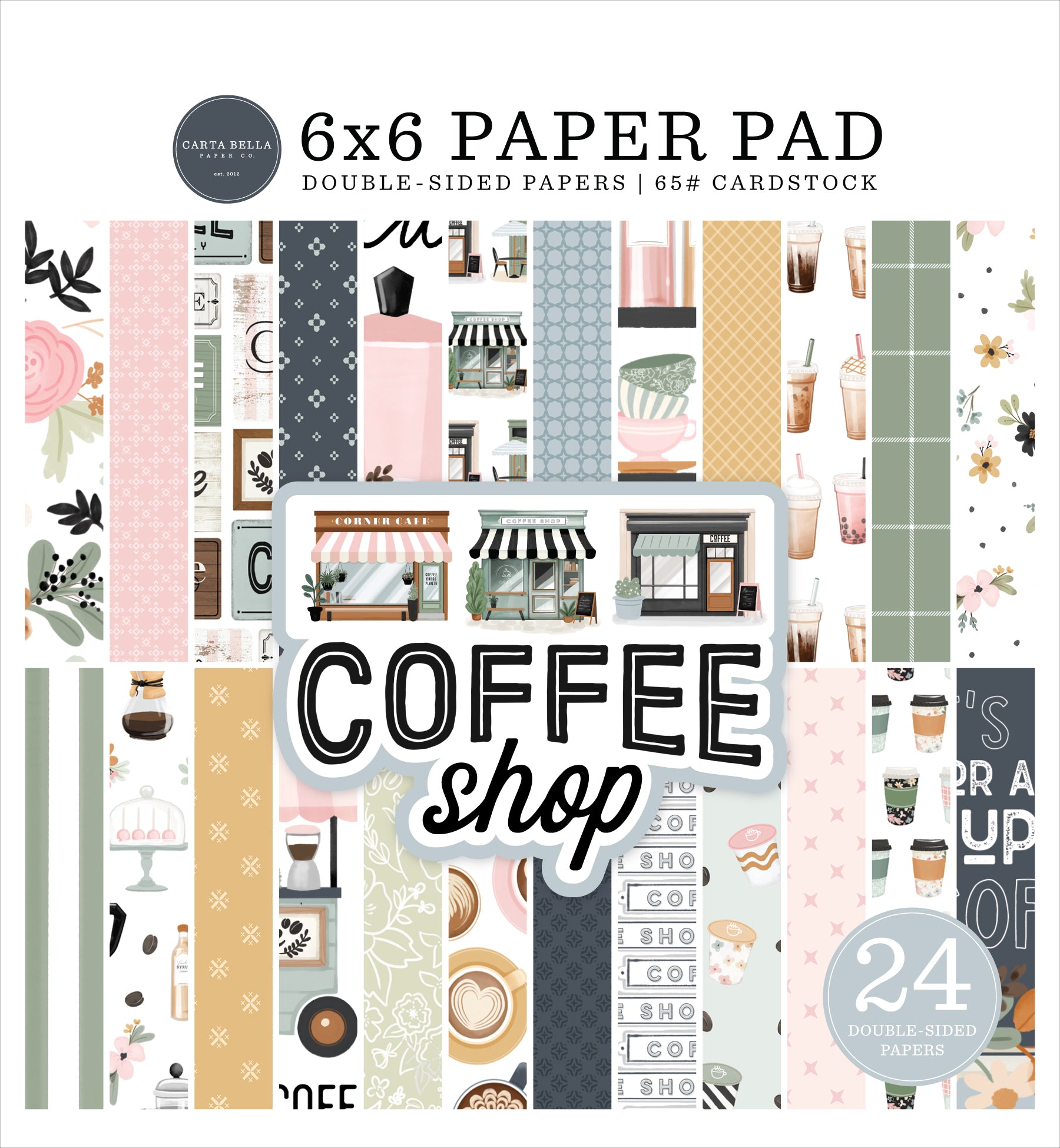 Carta Bella Coffee Shop Double-Sided Paper Pad 6"X6"