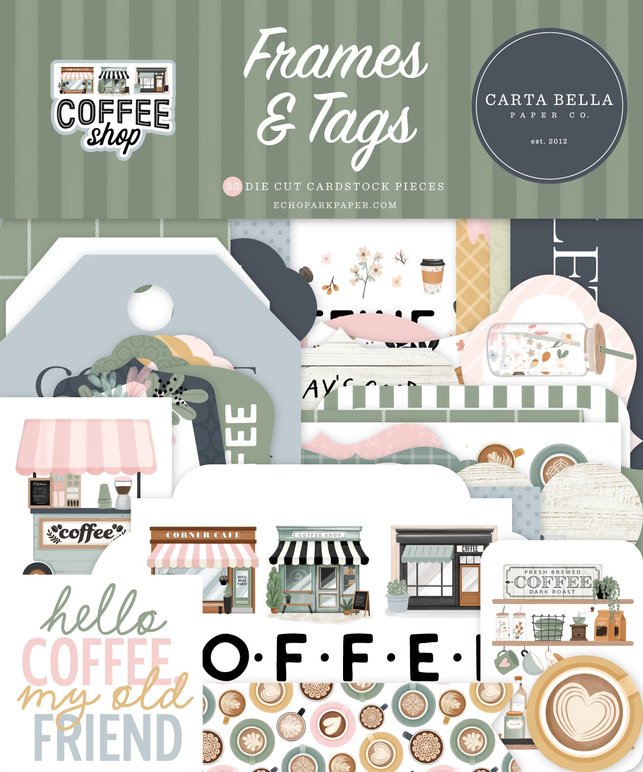 Carta Bella Coffee Shop Cardstock Ephemera-Frames & Tags