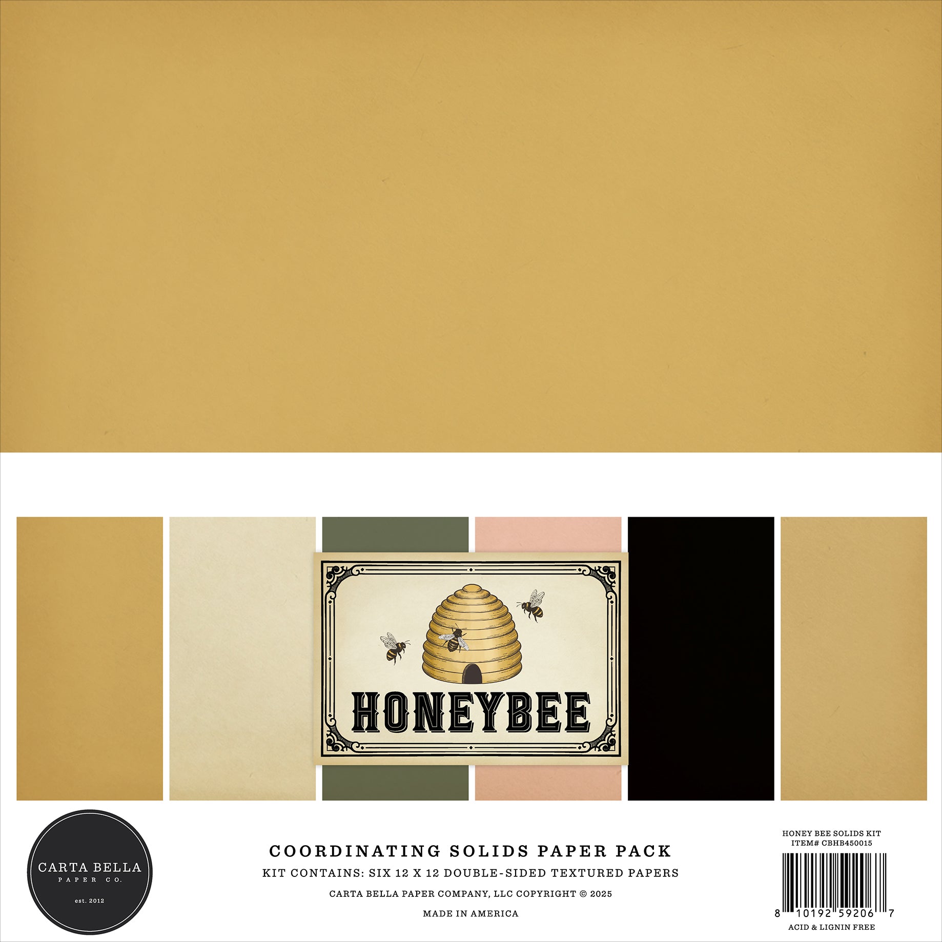 Carta Bella Honey Bee Solids Collection Kit 12"X12"