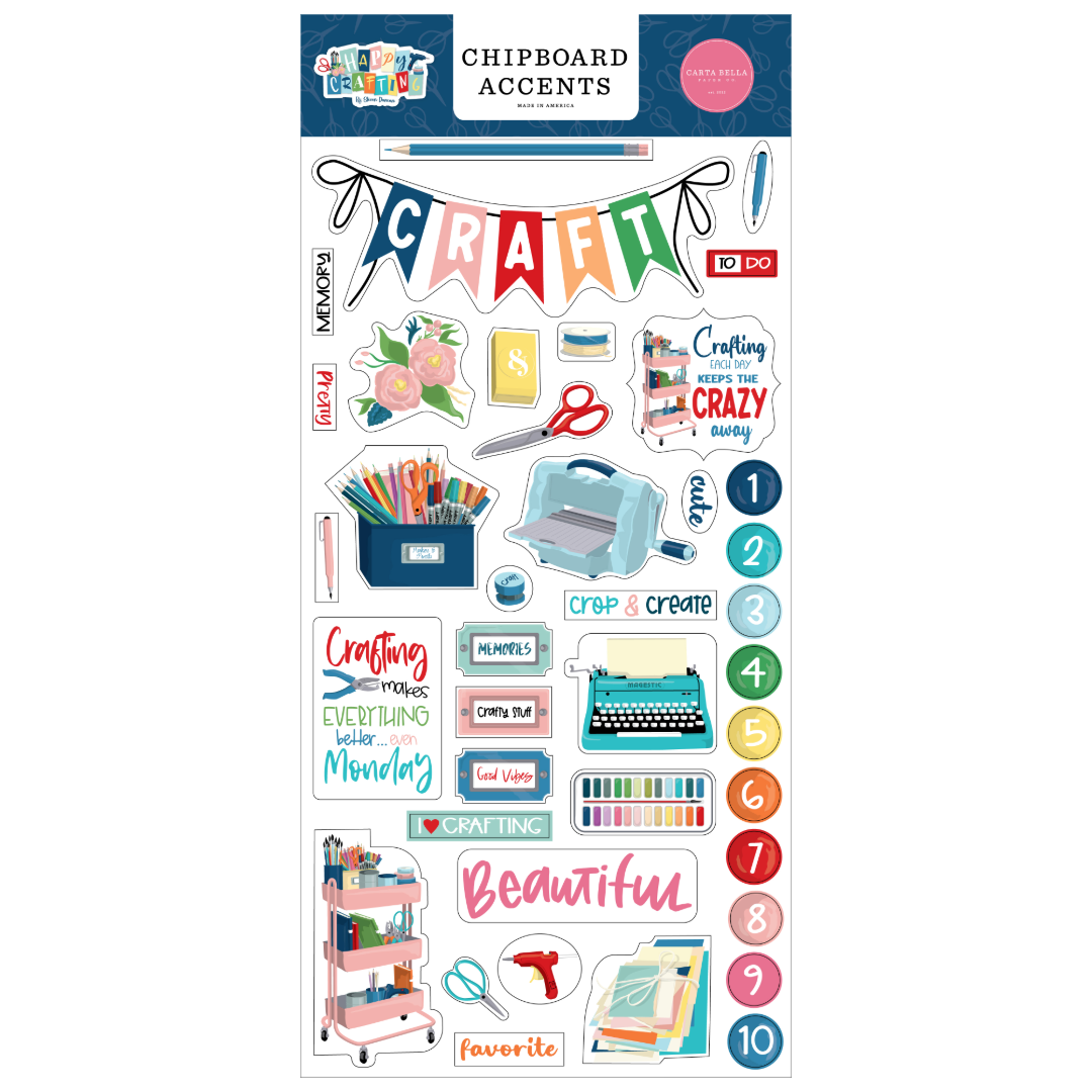 Happy Crafting Chipboard -Accents