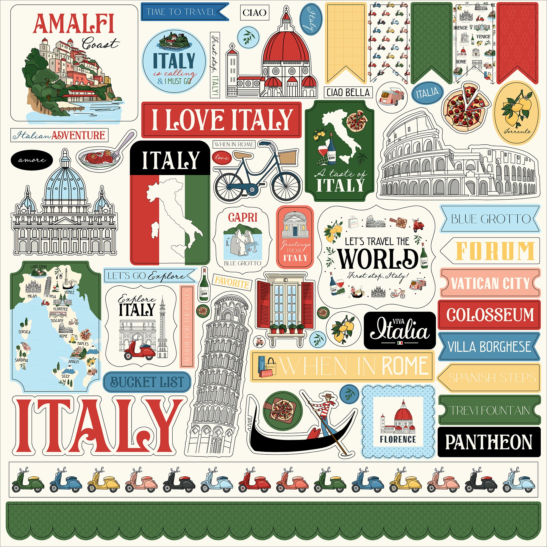 Carta Bella Italy Cardstock Stickers