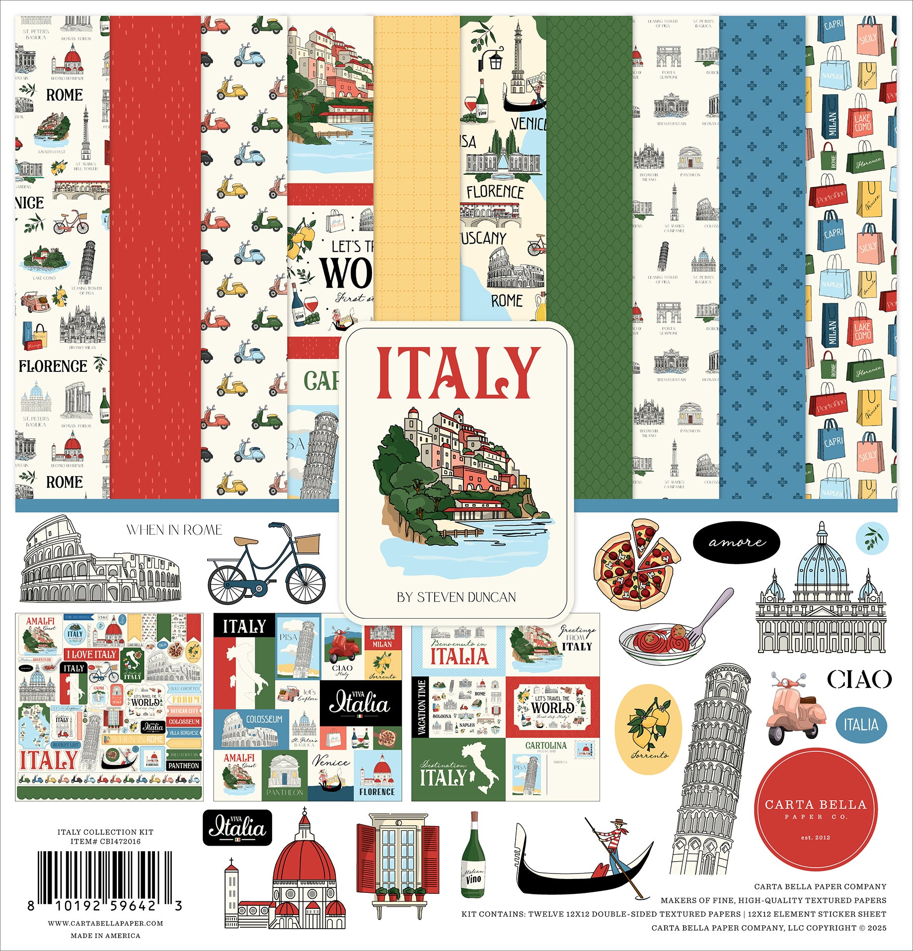 Carta Bella Collection Kit 12"X12"-Italy