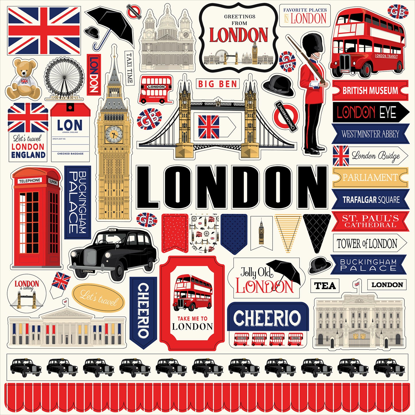 Carta Bella London Cardstock Stickers