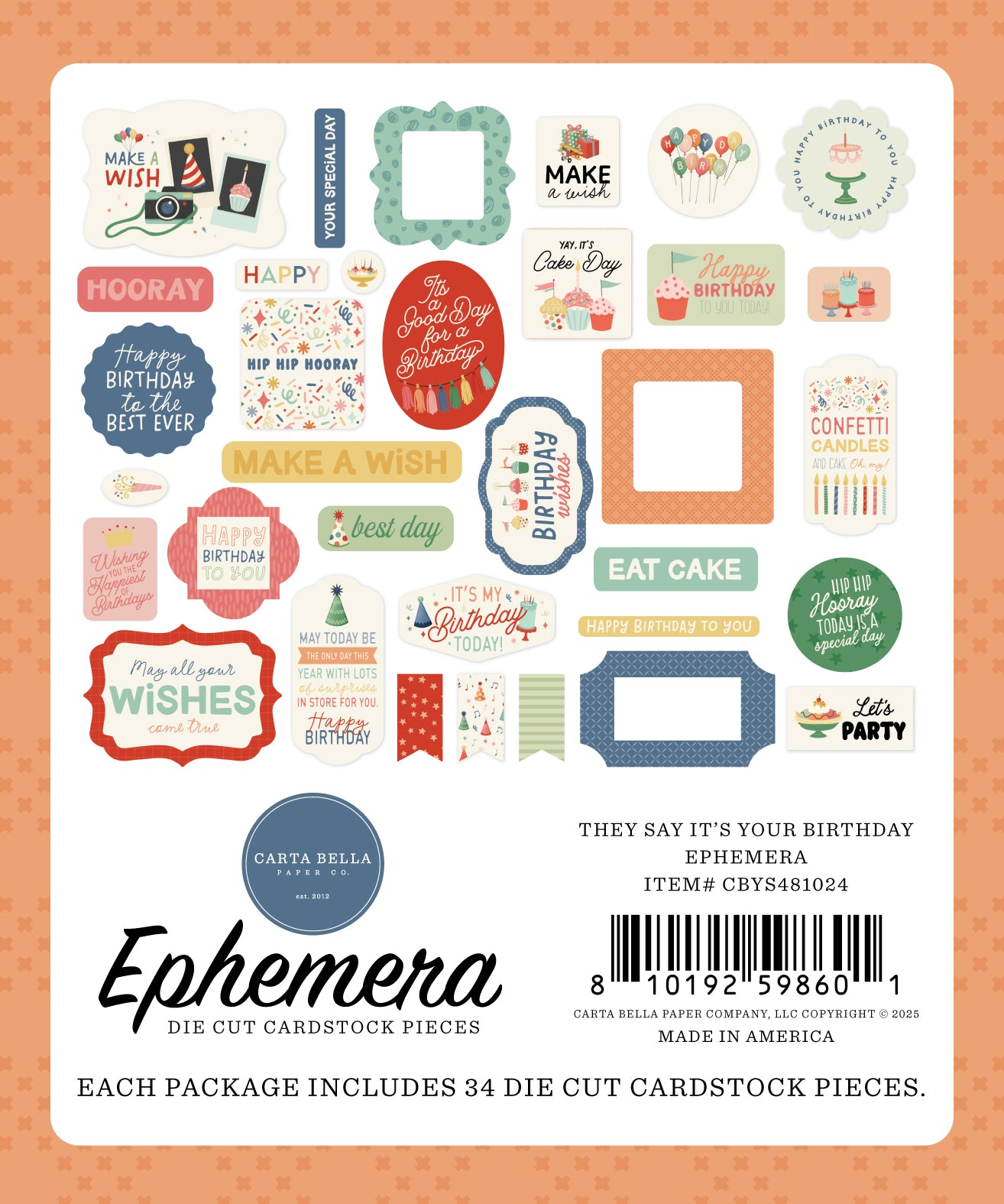 Carta Bella They Say It's Your Birthday Ephemera