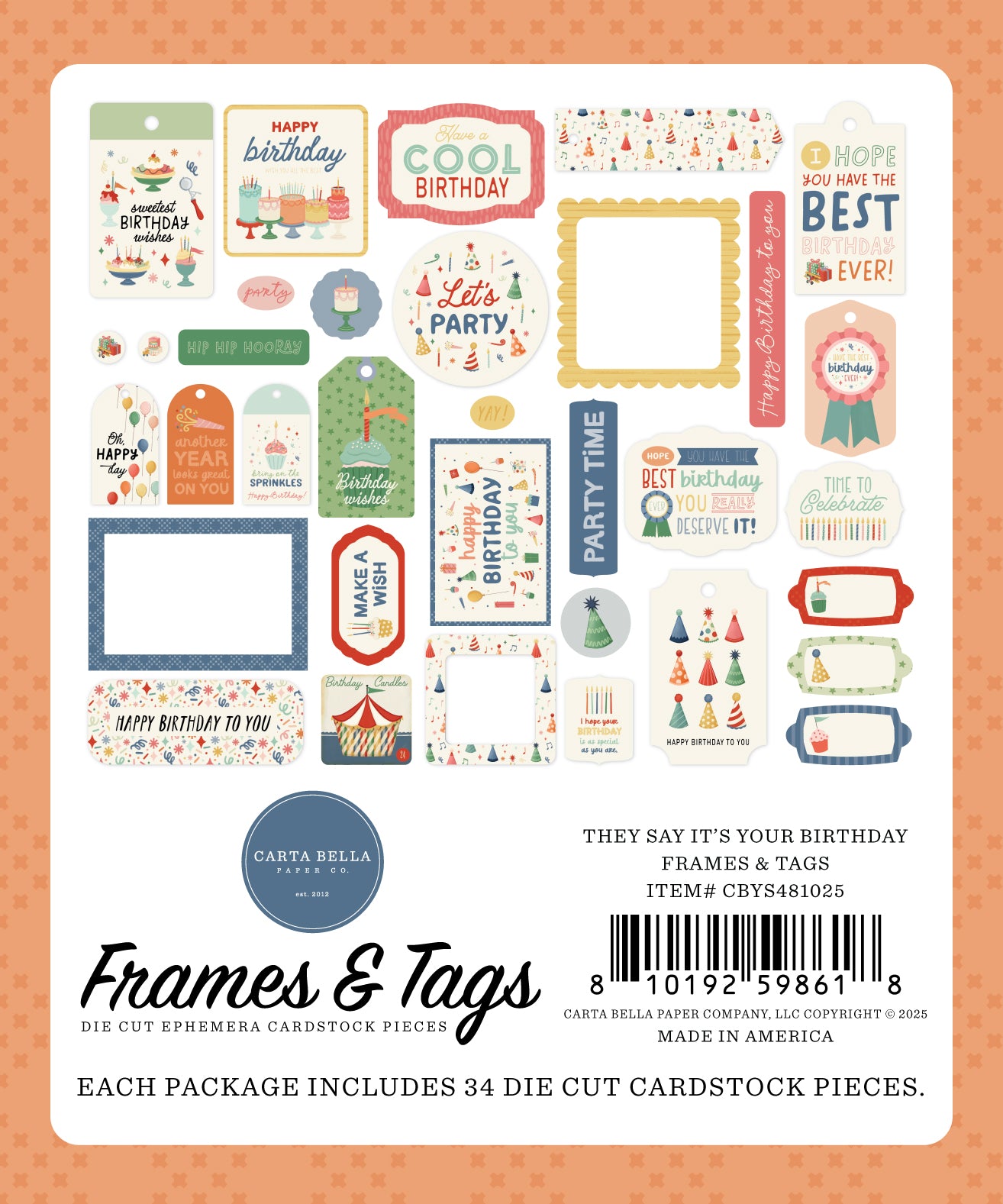 Carta Bella They Say It's Your Birthday Frames & Tags