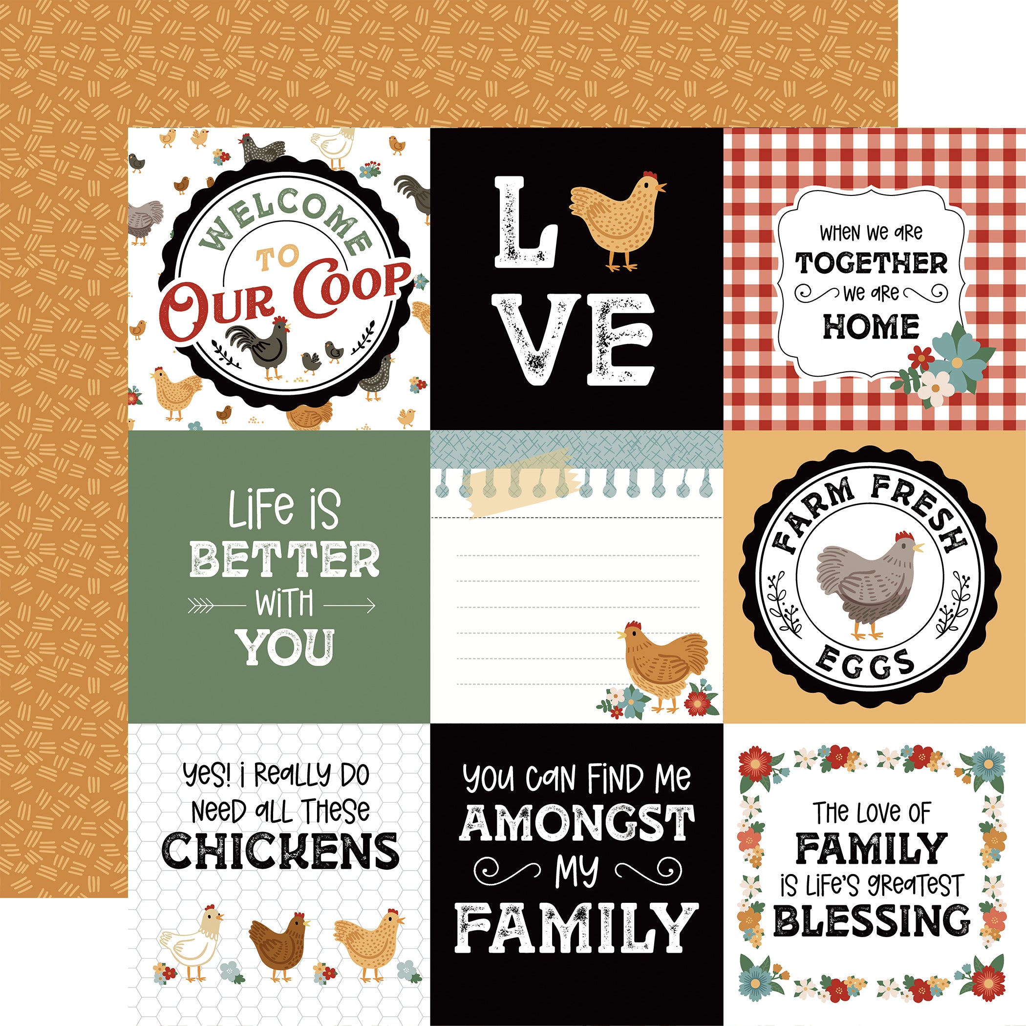 Echo Park Chickens Collection Kit 12"X12"