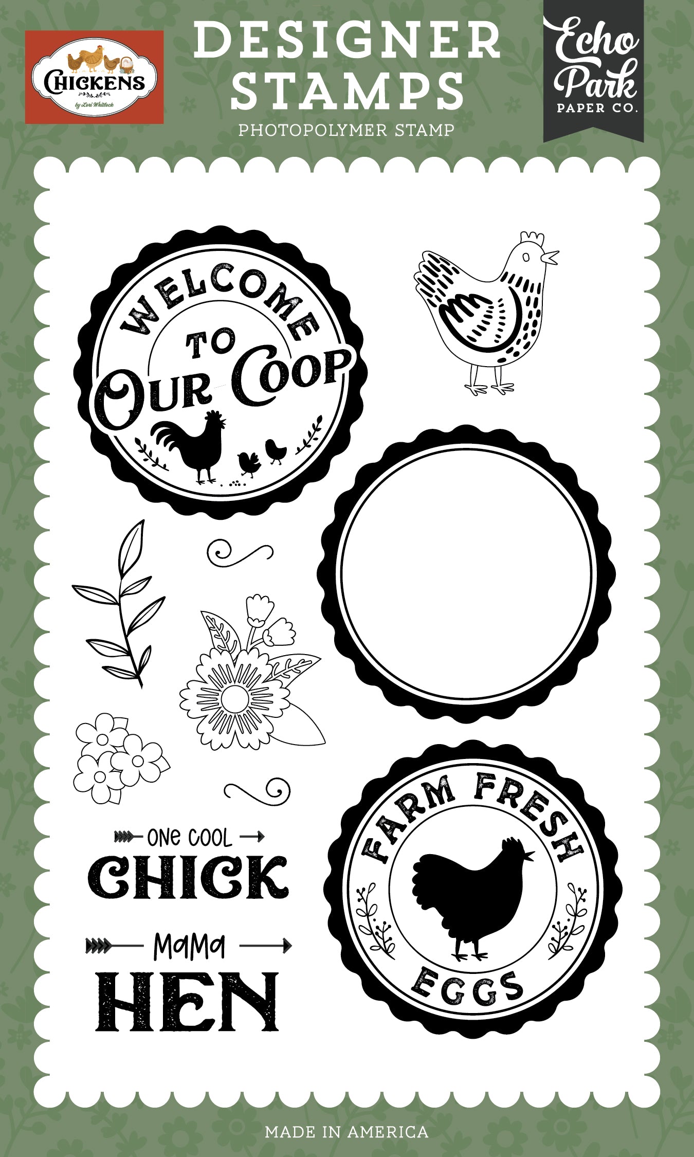 Echo Park Chickens Stamp Set-Farm Fresh Seal