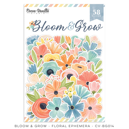 Cocoa Vanilla Studio Bloom & Grow Die Cut Floral Ephemera