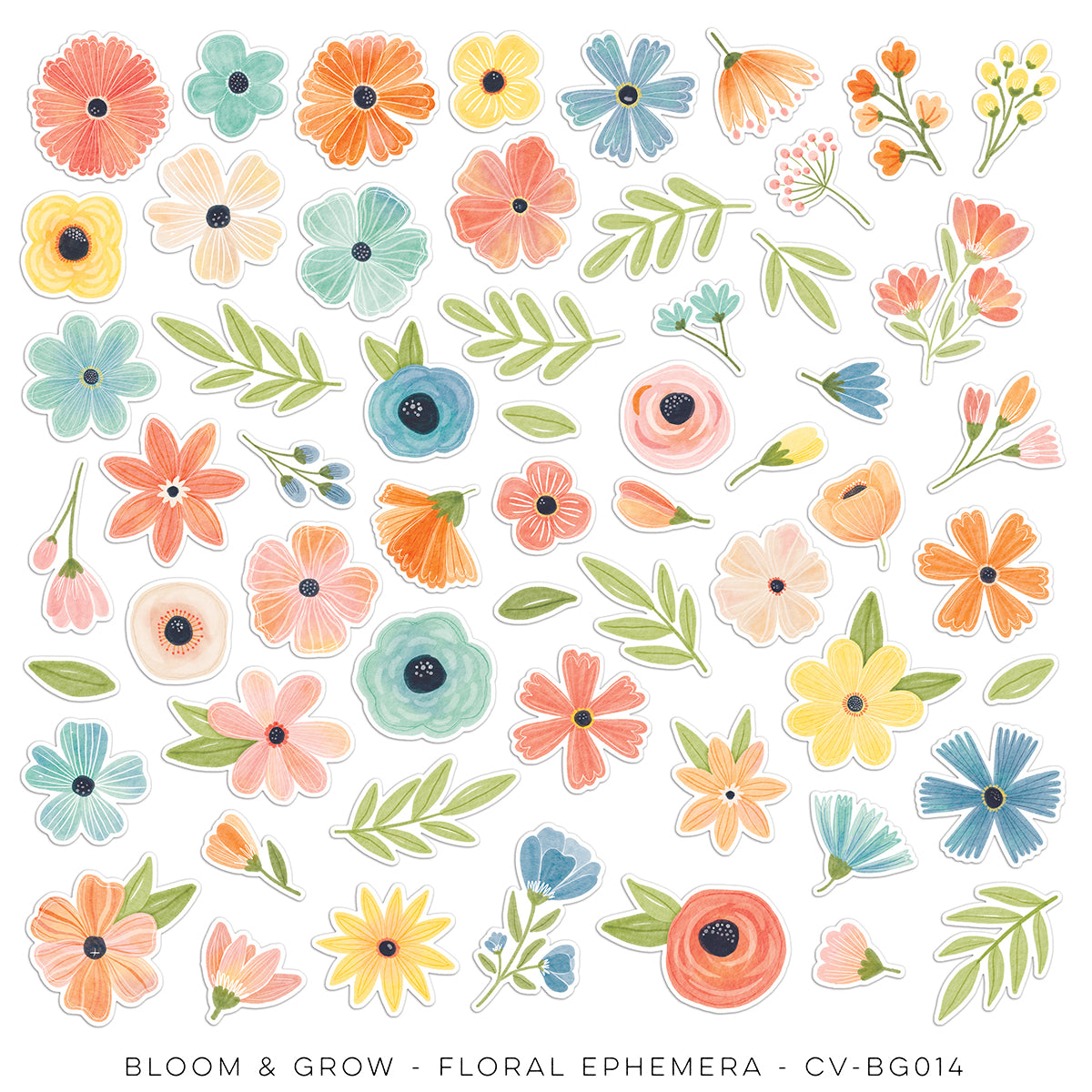 Cocoa Vanilla Studio Bloom & Grow Die Cut Floral Ephemera