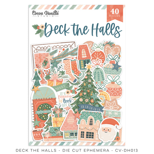 Cocoa Vanilla Studio Deck The Halls Die Cut Ephemera