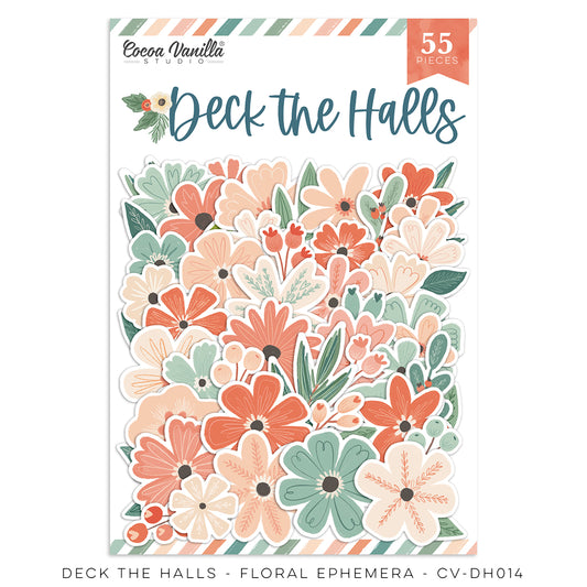 Cocoa Vanilla Studio Deck The Halls Die Cut Floral Ephemera