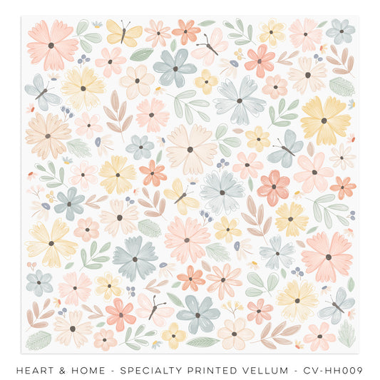 Cocoa Vanilla Heart & Home Specialty Paper - Printed Vellum