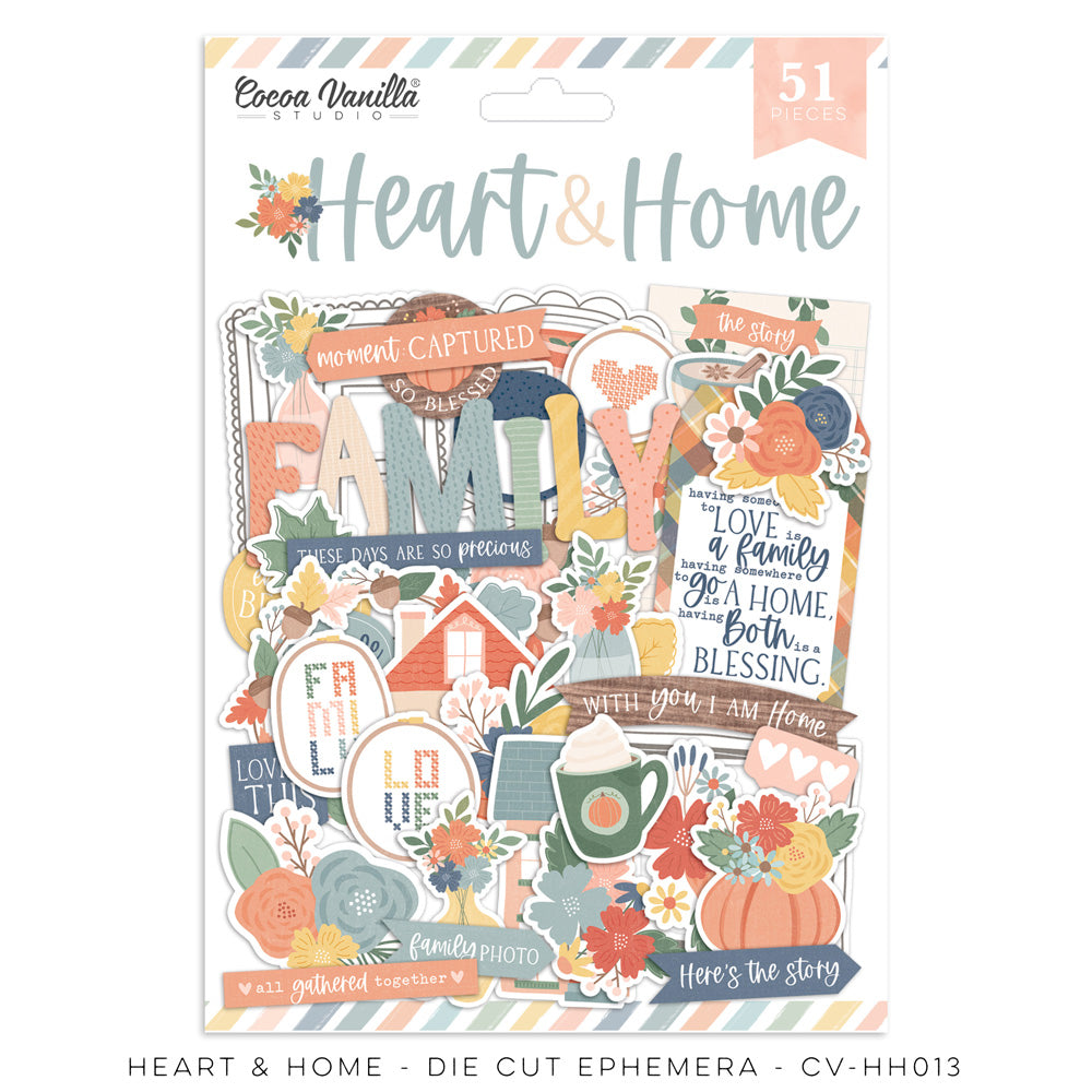 Cocoa Vanilla Heart & Home Die Cut Ephemera