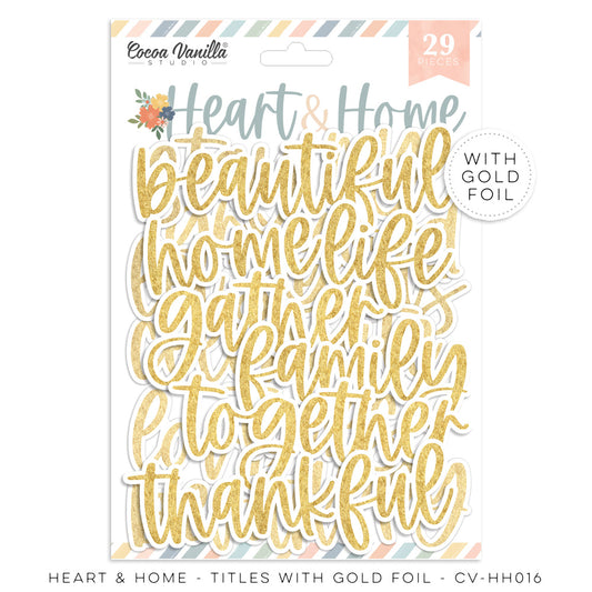 Cocoa Vanilla Heart & Home Titles with Gold Foil