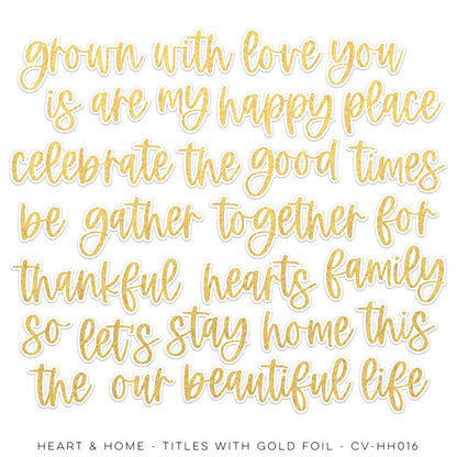 Cocoa Vanilla Heart & Home Titles with Gold Foil