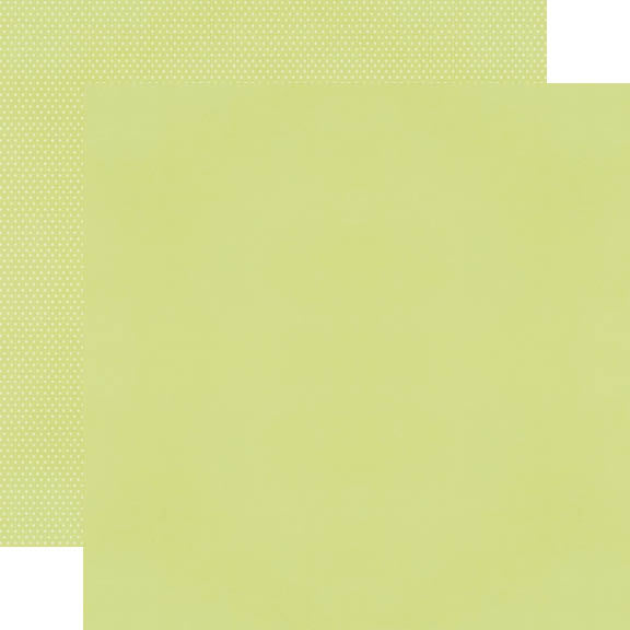 A swatch of Simple Stories Color Vibe 12x12 cardstock in a pear yellow color, showing a smooth matte finish.
