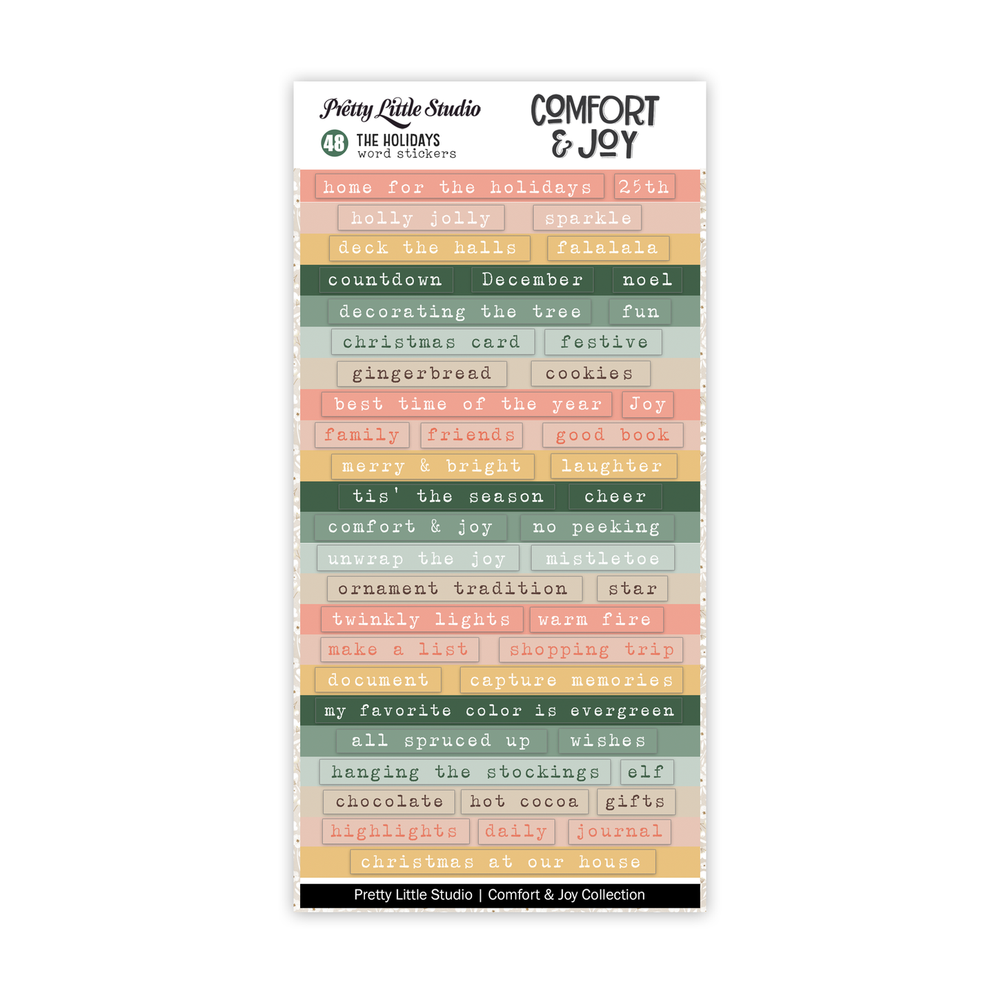 Pretty Little Studio Comfort & Joy Stickers - The Holidays - Color