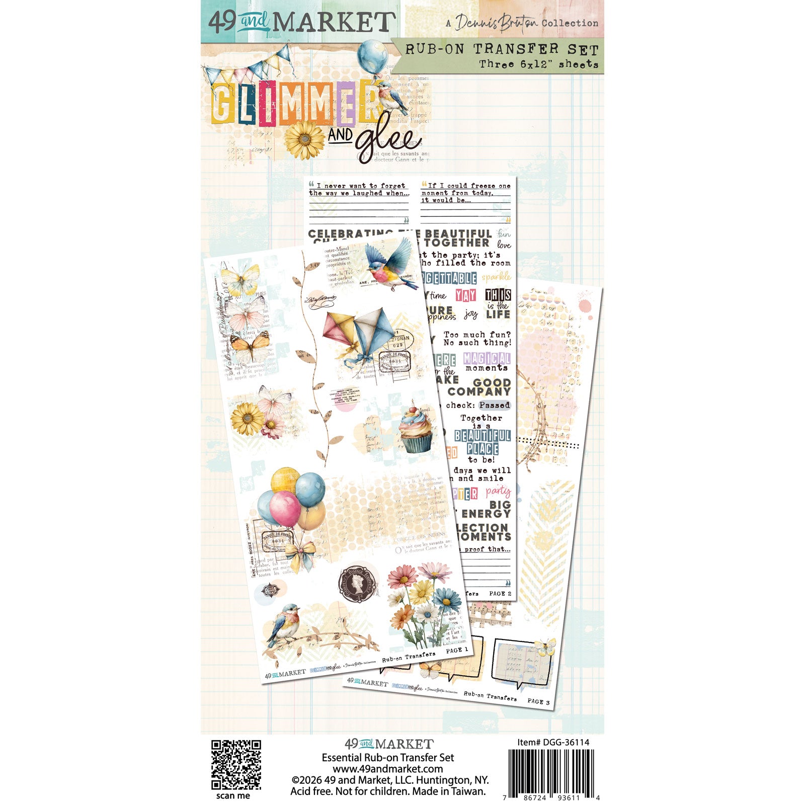 Glimmer and Glee 6 x12 Blendable Rub-on Transfer Set