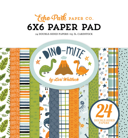 Echo Park Dino-Mite Double-Sided Paper Pad 6"X6"