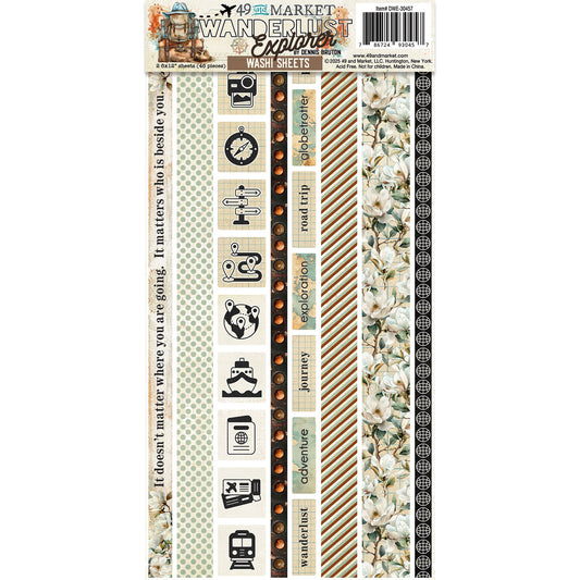 49 and Market Wanderlust Explorer - Washi Tape Sheet Set