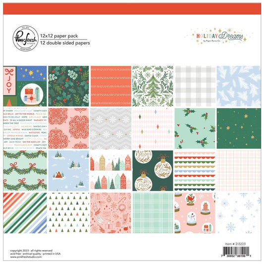 Pinkfresh Studio Holiday Dreams Double-Sided Paper Pack 12x12