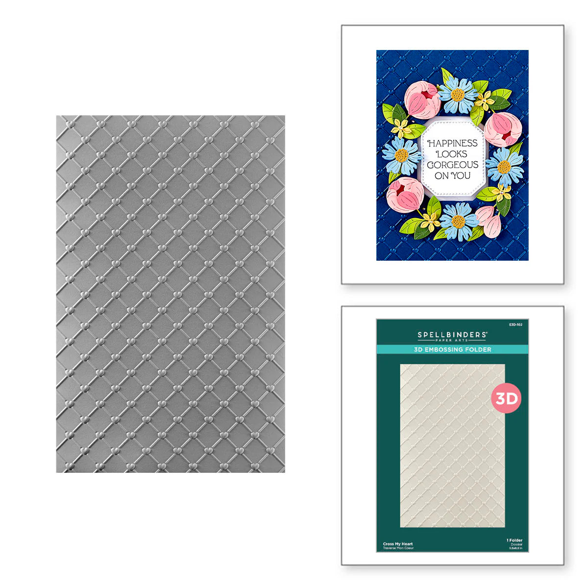 Cross My Heart 3D Embossing Folder