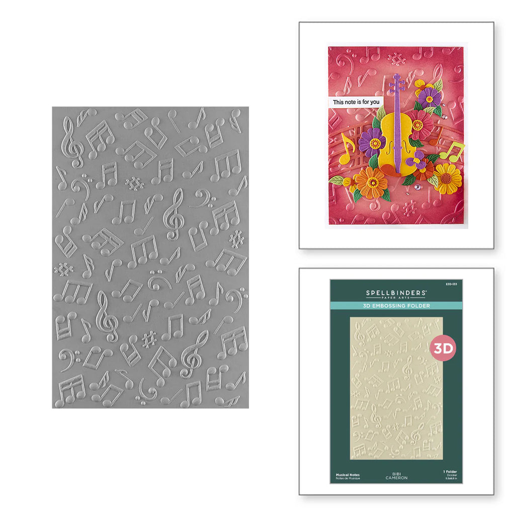 Spellbinders Bibi's Musical Notes 3D Embossing Folder