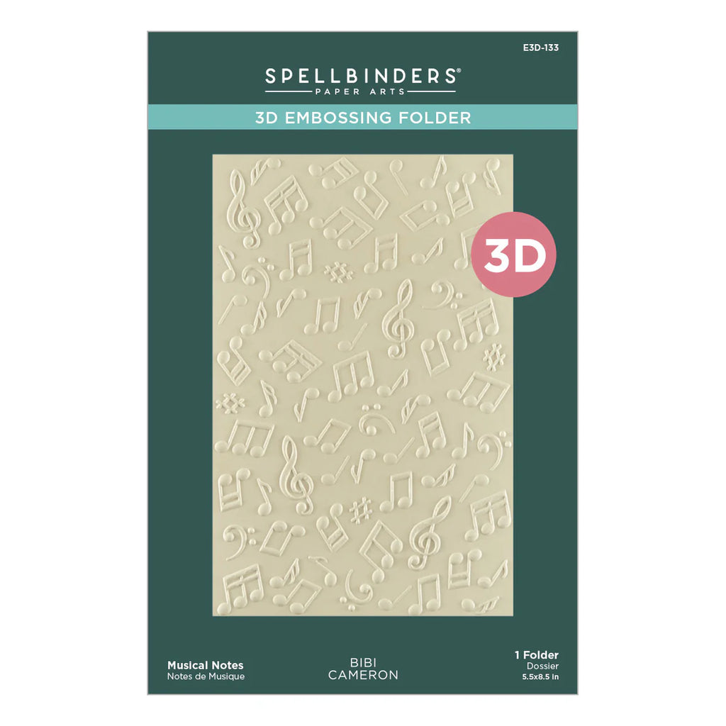 Spellbinders Bibi's Musical Notes 3D Embossing Folder
