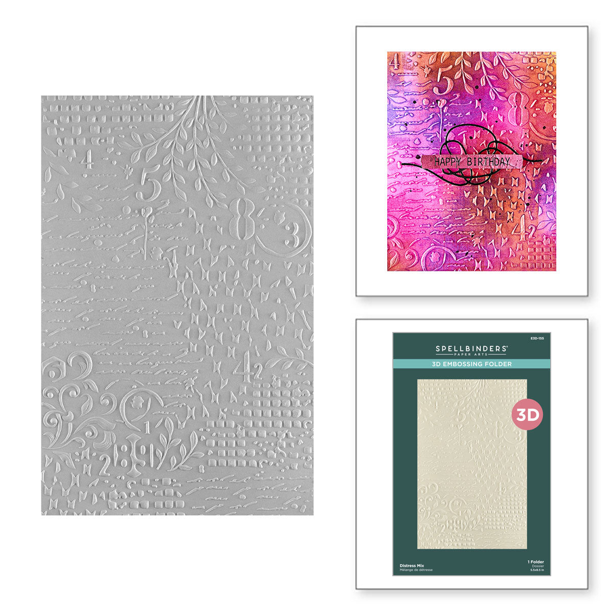 Beautifully Imperfect Distress Mix 3D Embossing Folder