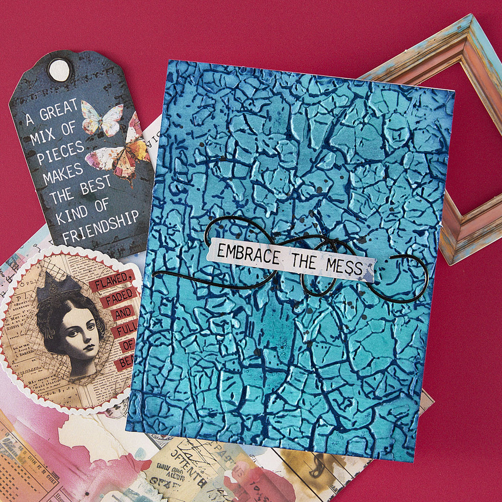 Beautifully Imperfect Crackle Paint 3D Embossing Folder