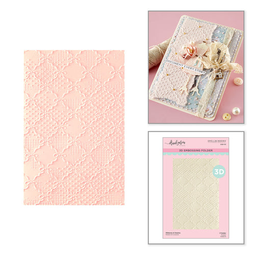 Buttons & Keepsakes - Ribbons & Seams 3D Embossing Folder