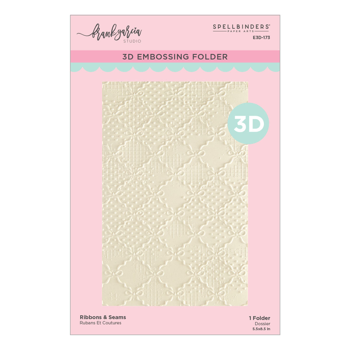 Buttons & Keepsakes - Ribbons & Seams 3D Embossing Folder