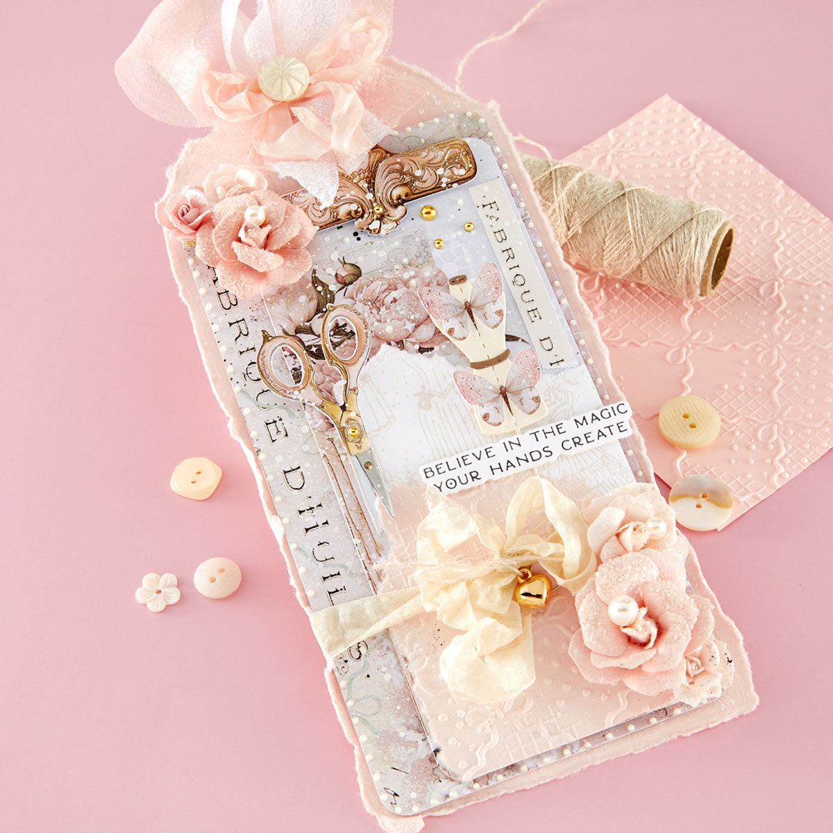 Buttons & Keepsakes - Ribbons & Seams 3D Embossing Folder