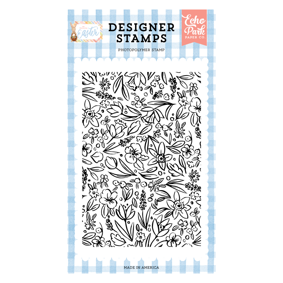 My Favorite Easter - Easter Blooms Background Stamp