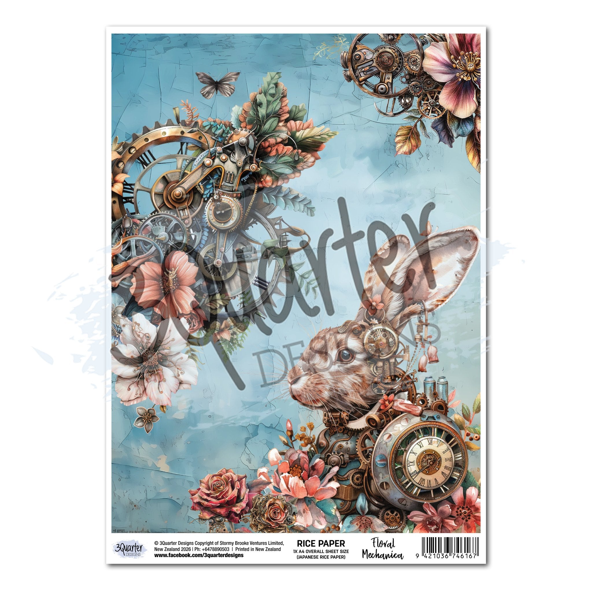 Floral Mechanica Rice Paper