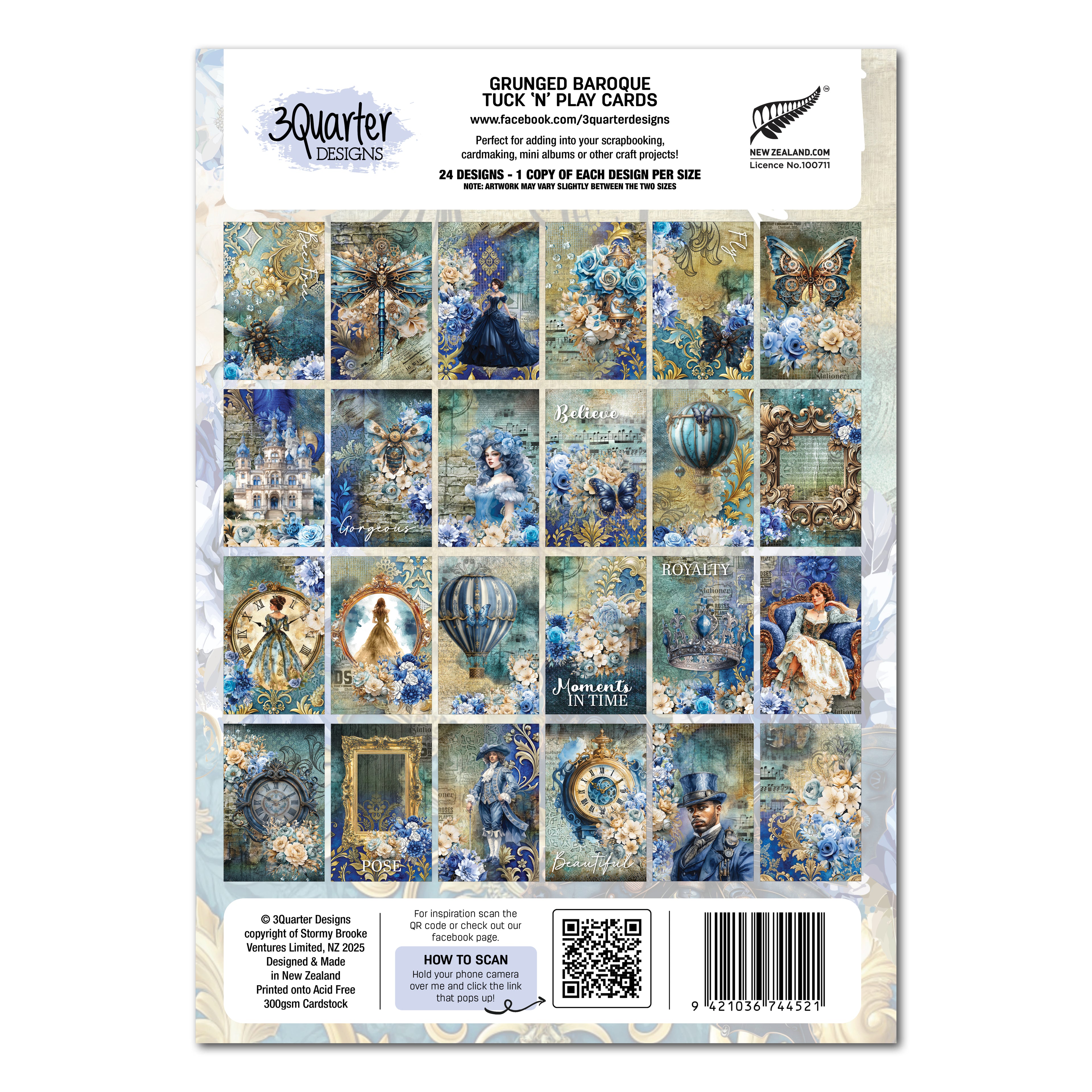 Grunged Baroque Tuck & Play Cards