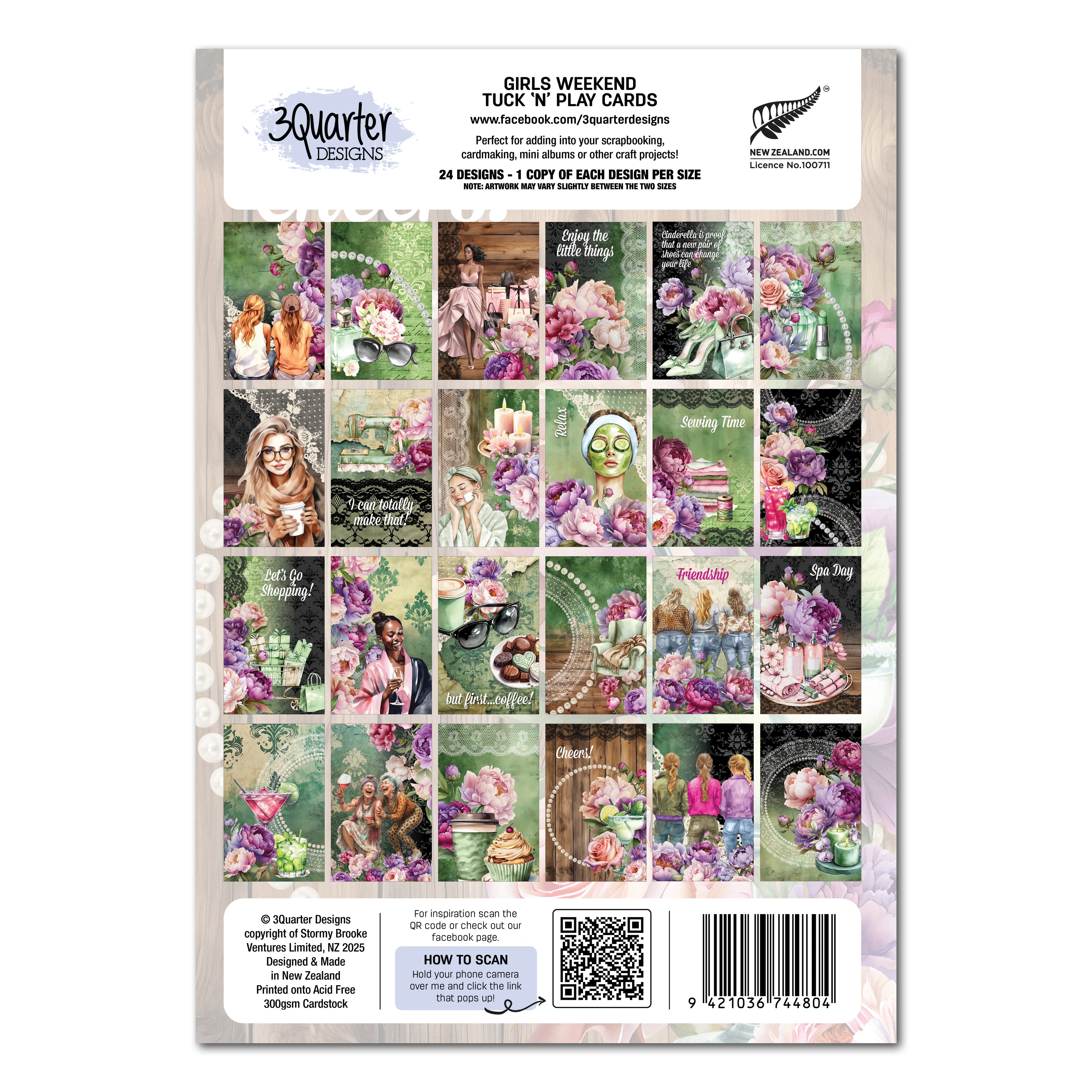 3Quarter Designs Girls Weekend Tuck & Play Cards